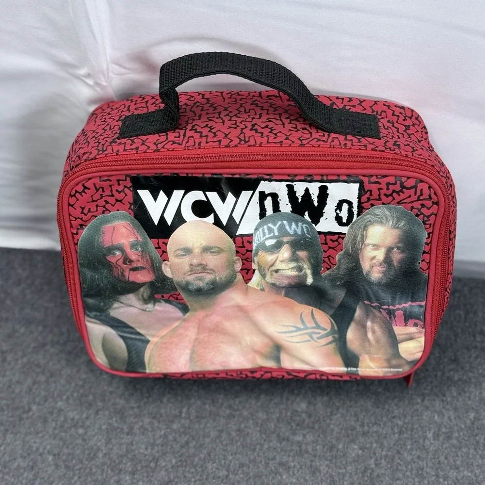 WCW nWo Wrestling Lunch Box Bag 1990s Red STING Goldberg Nash